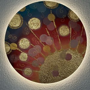 Manifestation Sonne, rot